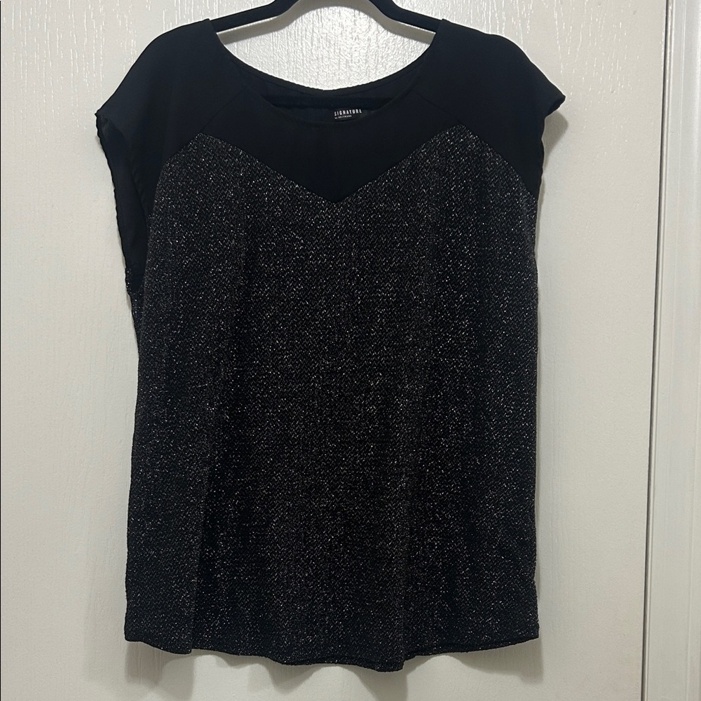 Black sparkly blouse, Signature by Reitmans, size xxl